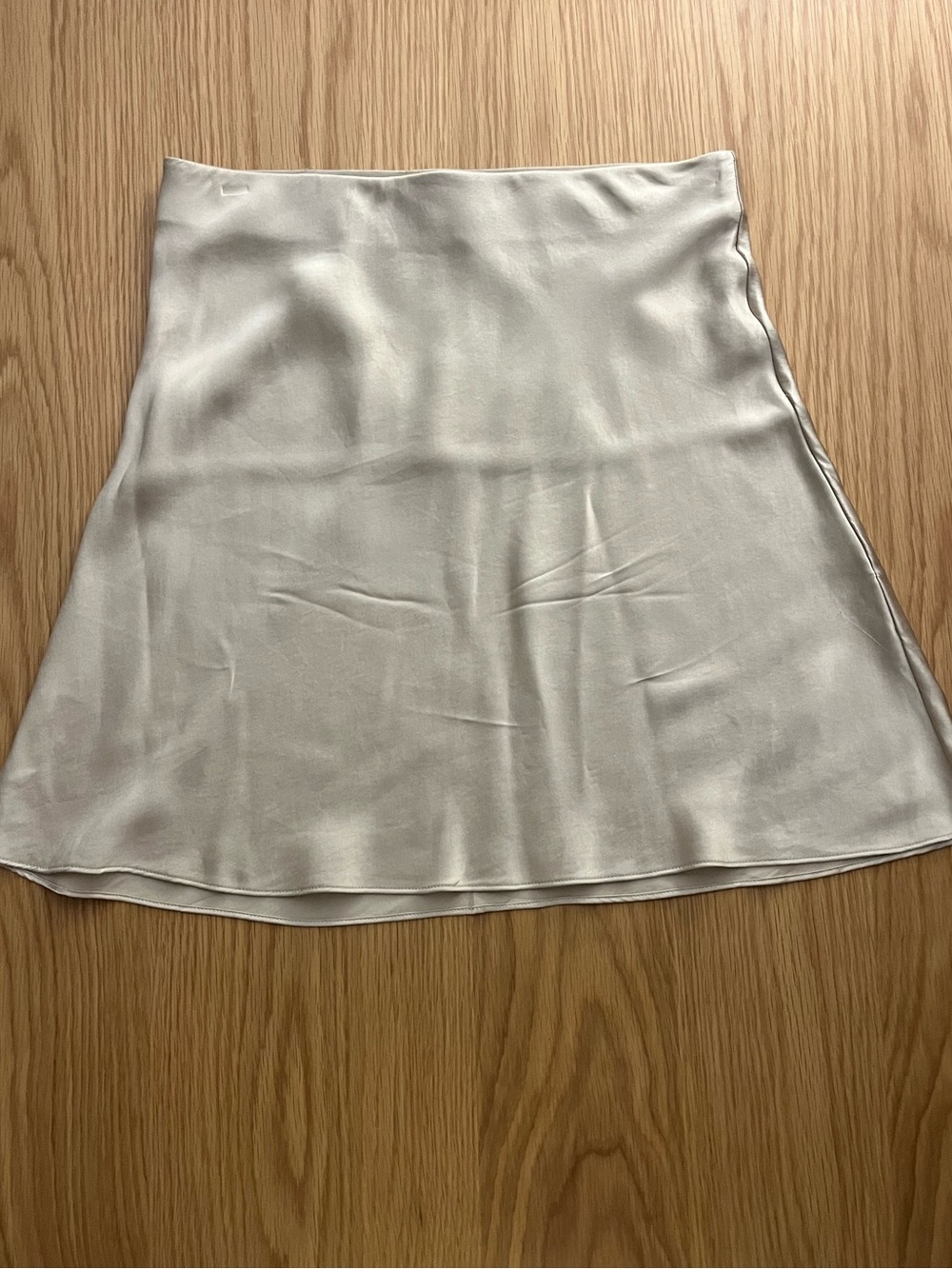 Quince Champagne A-Line Mini Silk Skirt XS